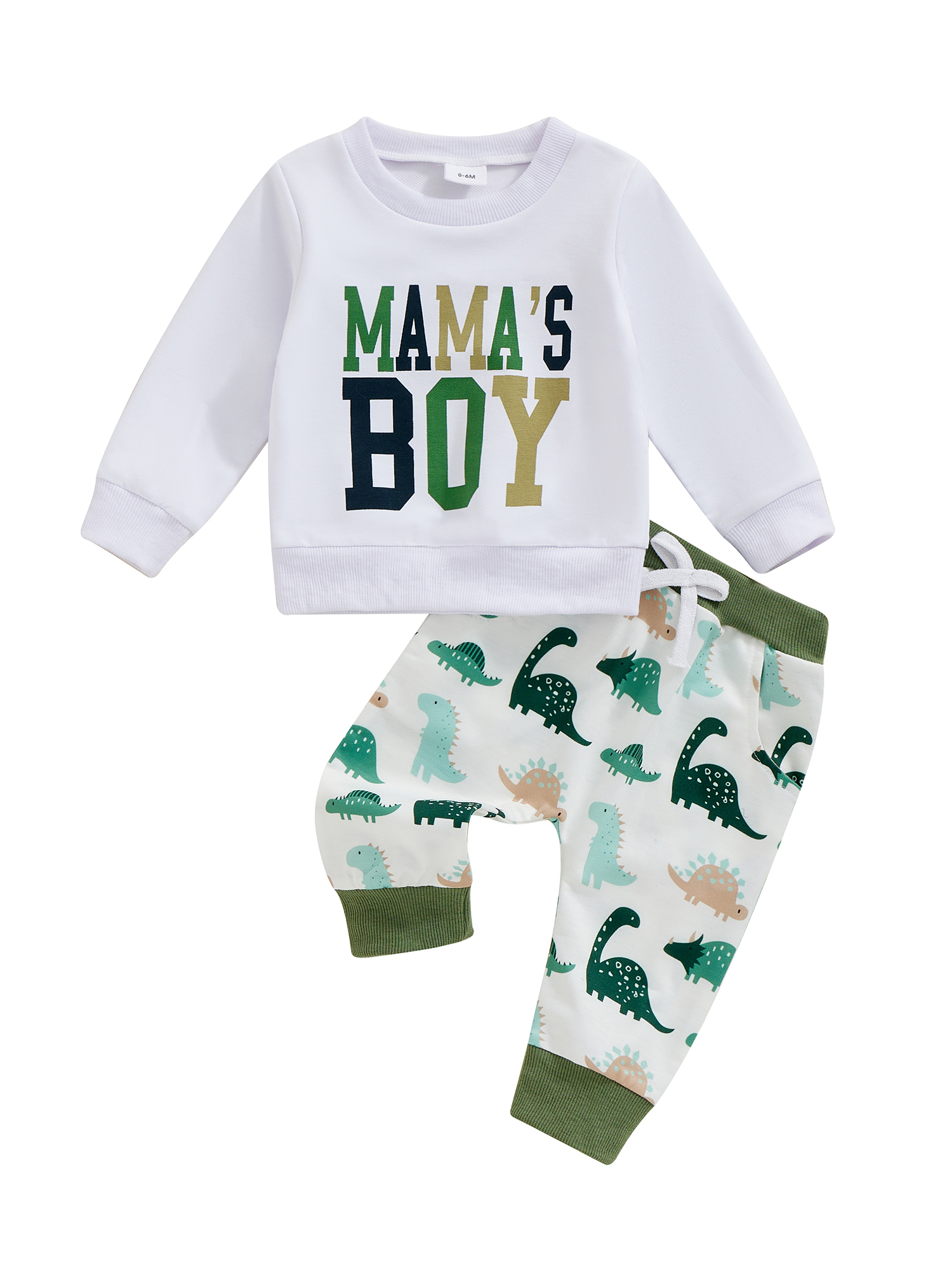 Bmnmsl Baby Boy Fall Outfit Letter Print Sweatshirt and Dinosaur Print