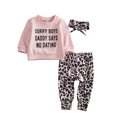 thumbnail image 1 of Bmnmsl Newborn Baby Girl Ruffle Leopard T-Shirt Top Leopard Long Pants, 1 of 6