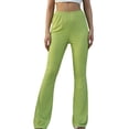 thumbnail image 1 of Bmnmsl Women Close-fitting Flared Pants Solid Color High Waist Trousers, 1 of 5