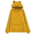 thumbnail image 1 of Bmnmsl Women Frog Hoodie Long Sleeve Sweatshirt with Flap Pocket, 1 of 5