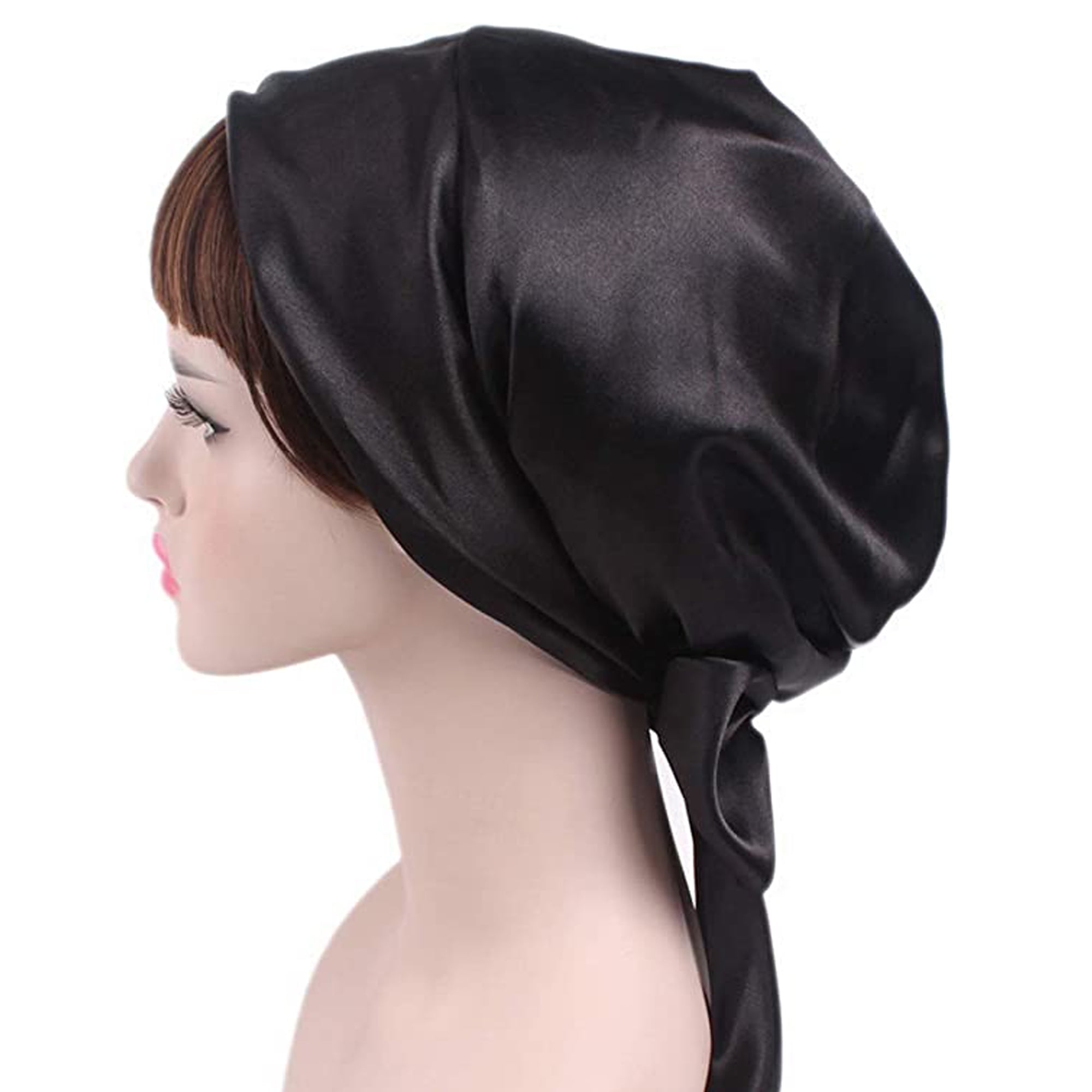 Bmnmsl Women Satin Head Scarf Hair Covers Turbans Satin Headwear
