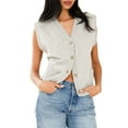 Bmnmsl Women's Knit Vest Elegant Sleeveless Button Vest Fall Sweater