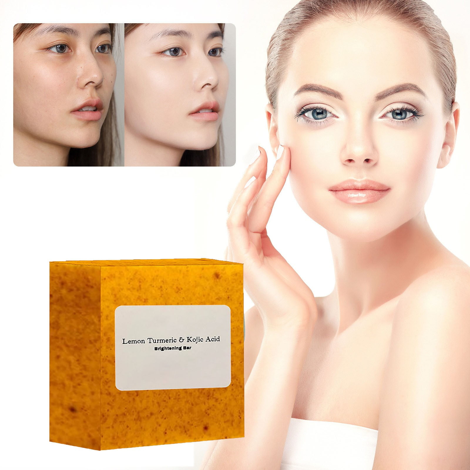 Bmnokb Lemon Turmeric and Kojic Acid Brightening Bar, Turmeric Soap for