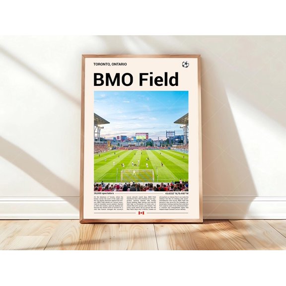 Bmo Field Stadium Image Print Mid Century Modern Soccer Sports Bedrooms Minimalist Office Wall Art, Unframed Poster