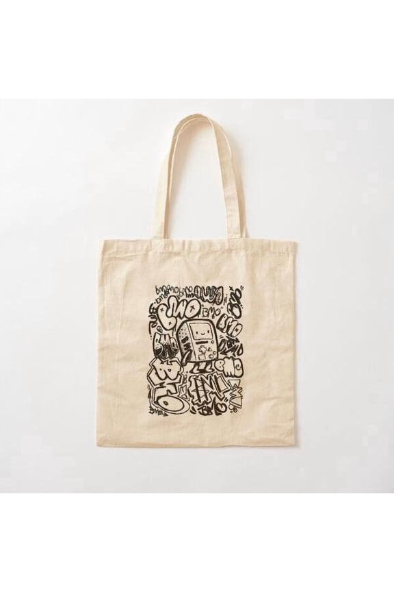 Bmo Graffiti Canvas Tote Bags, Reusable Shopping Bag