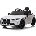 thumbnail image 1 of Bmw M4 12v Kids Electric Car with Parent Remote, Battery Powered Cars for Kids, Three Speed Adjustable,Power Display, Usb,Mp3 ,Bluetooth,Led Light,Story, Ride On Car for Boy and Girl Ages 3-8, White, 1 of 10