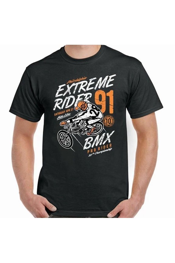 Bmx T-Shirt Extreme Rider Mens Womens Pro Rider Bike Bicycle Cycling Sport Racer