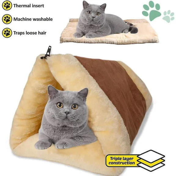 Bn-self-heating Blanket For Cats & Dogs, Size: 90x59cm, Innovative & Eco-friendly Warming Mat, 2 In 1 Tube Cat Mat And Bed Large Pet Bed