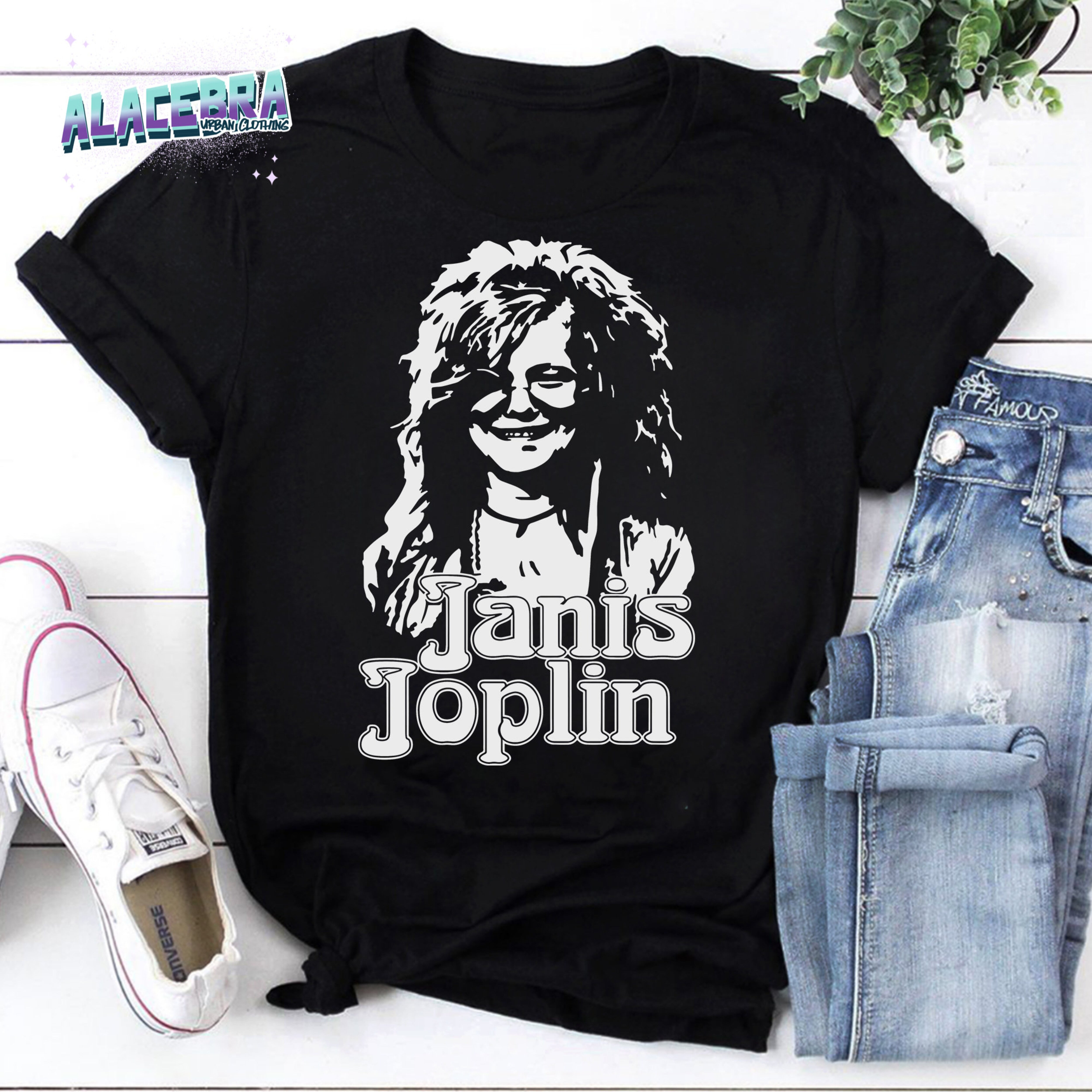 BnW Art of Janis Joplin Unisex Vintage TShirt, Janis Joplin Shirt, For
