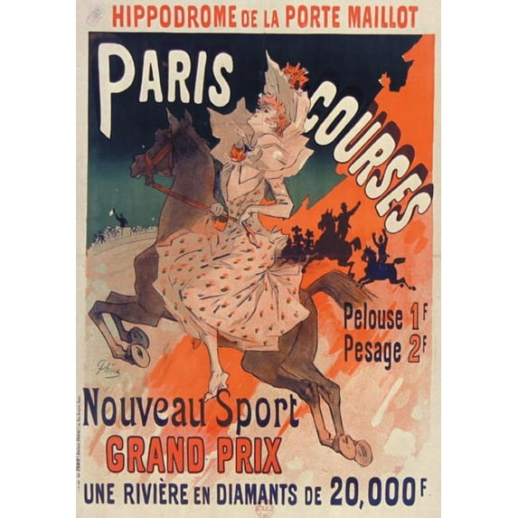 Bnf Affiches: Carnet Ligné Affiche Hippodrome Porte Maillot Paris (Paperback)