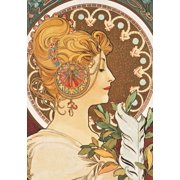 Bnf Portraits Carnet Blanc, Affiche Mucha, La Plume, Paperback