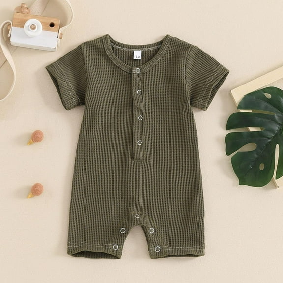 Bnwani 1PC Boy Toddler Clothes Baby Short-sleeved Fart Thin Bag One-piece Clothes Newborn Climbing New Spring , Size 0-3 M