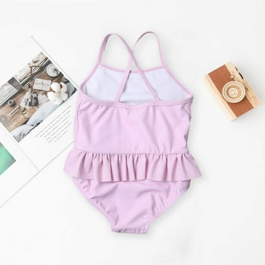 Bnwani 1PC Swim Shorts for Kid Swimwear Ruffle Sling Ruffles Swimwear Baby One-piece Summer Cute Fashion Swimsuit Bathing 6T