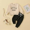 thumbnail image 1 of Bnwani 2PC Kids Clothing Girls Boys sleeved Long Printed Round Casual Set Cotton Floral Suit Sweater Size 0-6 M, 1 of 9