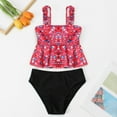 thumbnail image 1 of Bnwani 2PC Teens' Swimwear Girl Sling Print Bikini Summer Cute Printed Split Fashion Swimsuit Bathing, 1 of 9