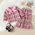 thumbnail image 1 of Bnwani 2PC Toddler Clothings Set Girls Long Flared Bow Set Pants Toddler Baby Coat Infant Bell-bottom Size 3-4 Y, 1 of 9