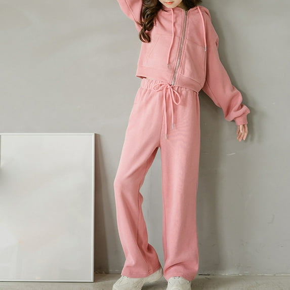 Bnwani 2PC Kids Loungewear Set Fashion Thin Set Pants Children's Zipper Kids Suit Size 7Y