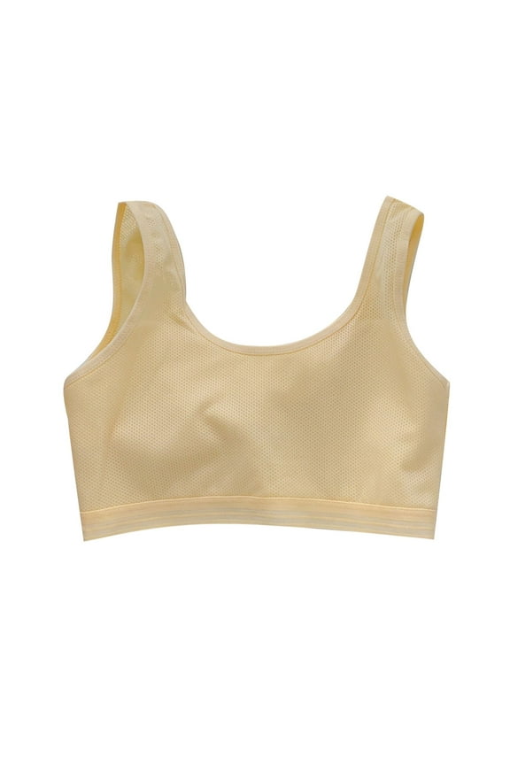 Big Girls Bras Comfortable Breathable Thin Puberty Camisole Solid Bra Blue