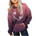 thumbnail image 1 of Bnwani Big Girls Hoodies Crew Neck Long Sleeve Pockets Short Sweatshirt Gradient Hearts Graphic Printed Tops Pullover, 1 of 2