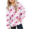 thumbnail image 1 of Bnwani Big Girls Hoodies Long Sleeve Pockets Short Sweatshirt Valentine'S Day Hearts Graphic Printed Tops Pullover, 1 of 5