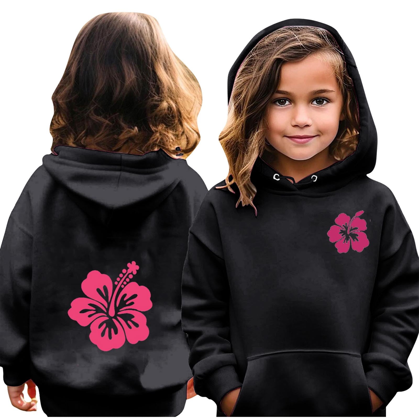 Girls Black Solid Pure Cotton Long Sleeves Sweatshirt