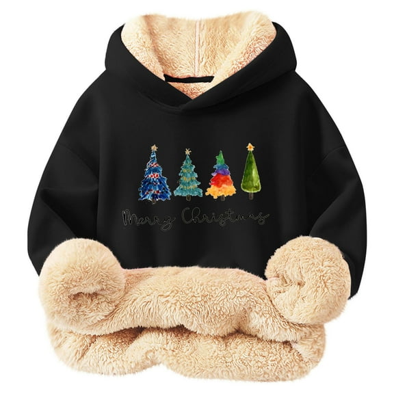 Bnwani Black Pullover Sweatshirts for Girls Fashion Long Sleeve Fleece Lamb Casual Size 2-3t