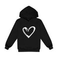 thumbnail image 1 of Bnwani Black Toddler Crew Neck Sweatshirts Long Sleeve Casual Heart Print Pocket Size 2-3t, 1 of 2