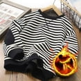 thumbnail image 1 of Bnwani Black Toddler Crew Neck Sweatshirts Boys New Fashion Long Sleeve Fleece Casual Striped Size 3-4t, 1 of 3