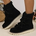 thumbnail image 1 of Bnwani Boots Women Toe Mid-Calf Fleece Warm Casual Solid Knight Snow Boot Black Size 5.5, 1 of 5