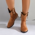 thumbnail image 1 of Bnwani Boots Women Winter Fashion Toe Mid-Heel Thick Ankle Versatile Casual Boot Brown Size 5.5, 1 of 9