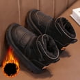 thumbnail image 1 of Bnwani Boots for Girls Hook-and-Loop Non-Slip Winter Snow Ankle Boots Fleece Lined for Toddler & Little Kids Black 27, 1 of 7