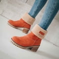 thumbnail image 1 of Bnwani Boots for Women,Ankle Boots,Non-slip,Warm,Block,Round Toe,Orange,41(US:8.5), 1 of 5
