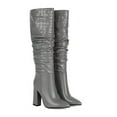 thumbnail image 1 of Bnwani Boots for Women Fall Winter Pile Pointed Toe Knee-High-Heel Thick Chunky Knee-High 0 Boot Gray Size 6, 1 of 6