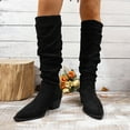 thumbnail image 1 of Bnwani Boots for Women Pointed Toe High-Heel High Mid-Calf Casual Solid Boot Black Size 4.5, 1 of 9