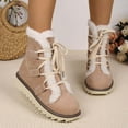 thumbnail image 1 of Bnwani Boots for Women Toe Mid-Calf Fleece Warm Casual Solid Knight Snow Boot White Size 8.5, 1 of 6