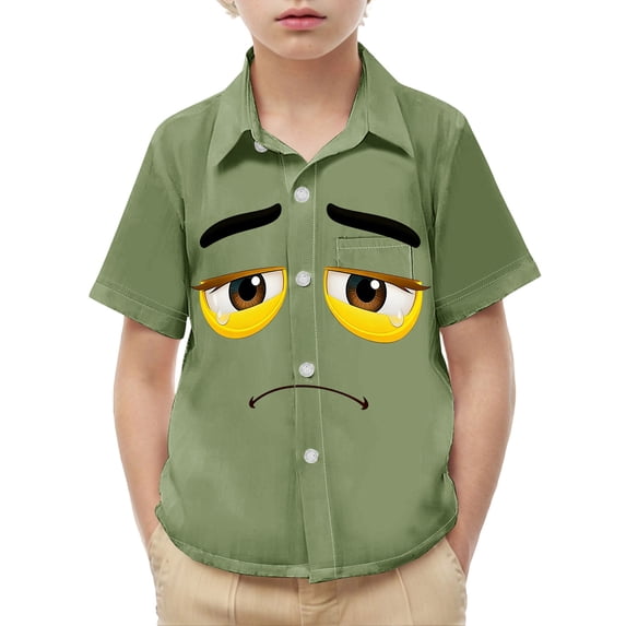 Bnwani Boys Shirts Comfortable Breathable Shirts for Girls Printed Tee Army Green Sizes 2-14