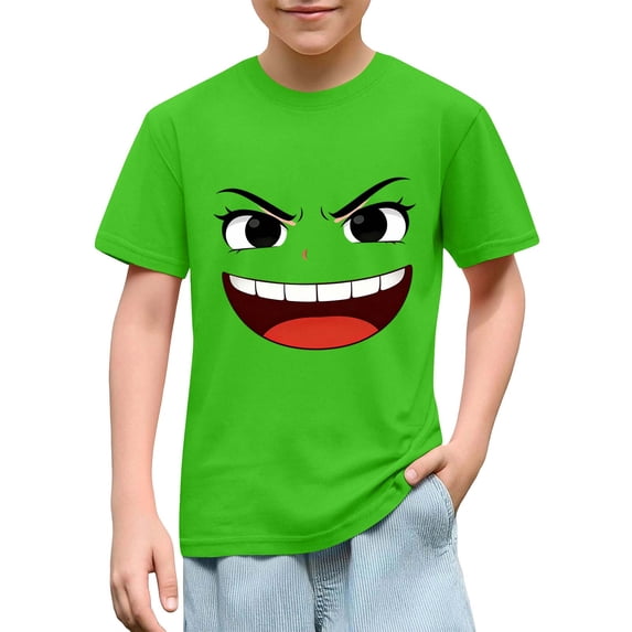 Bnwani Boys Shirts Comfortable Breathable Shirts for Girls Printed Tee Green Sizes 3-9