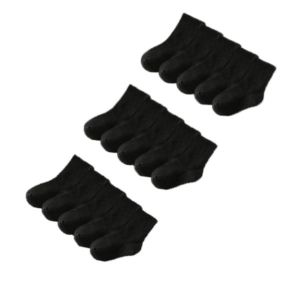 Bnwani Boys Socks Black Cotton Crew Solid Color Sports Sweat Absorbing Socks 9-12 Years