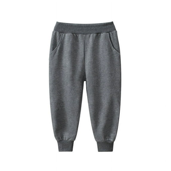 Bnwani Boys Sweatpants Casual Long Sports Leisure Solid Pants Gray 3-4 Years