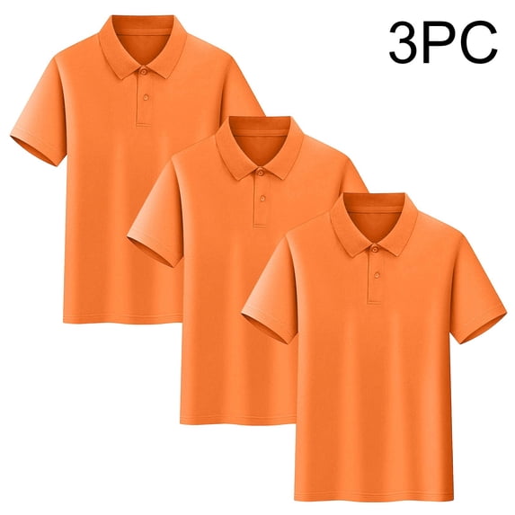 Bnwani Boys T Shirts Active Casual Boys Shirts Solid Color Collared Tee Orange Sizes 3-16