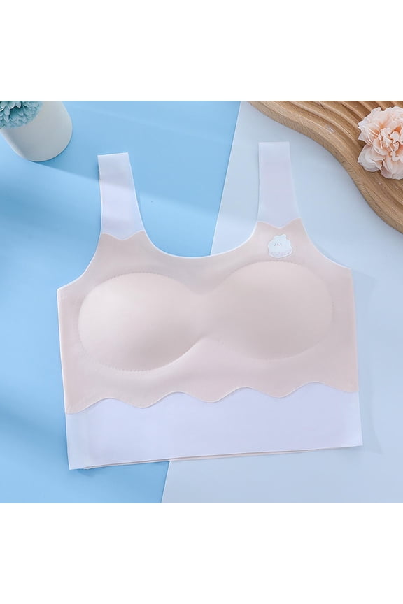 Bras Girls Comfortable Breathable Thin Puberty Camisole Solid Cute Print Bra Pink