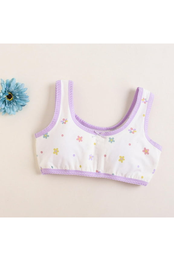 Bras Teen Girls Comfortable Breathable Thin Puberty Camisole Solid Bra Yellow