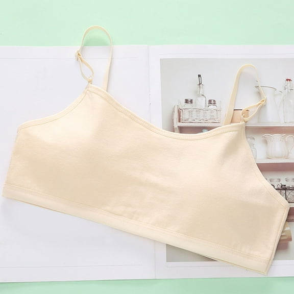 Bnwani Bras Teens Comfortable Adolescence Warm Camisole Solid Bra Beige Size 16-17 Years