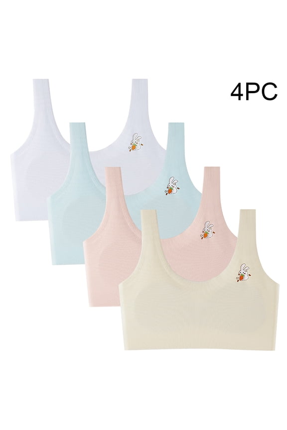 Bras Teens Comfortable Breathable Thin Puberty Undewear Solid Bra White Size 16-17 Years