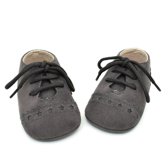 Bnwani Casual Shoes Infant Newborn Leather Suede Shoes Baby Soft-Soled Sports New Shoes Dark Gray Size 0-6 M
