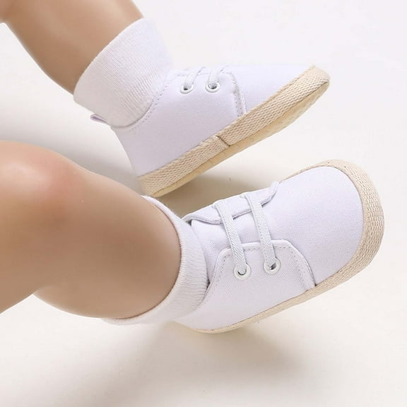 Bnwani Children'S Casual Shoes Solid Color Shoes Infant Newborn Shoes Baby Girls Soft-Soled Casual Fashion Cute New Shoes White Size 0-3M