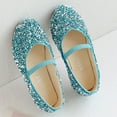 thumbnail image 1 of Bnwani Childs Casual Shoes Girl Kids Leather Shoes Toddler Non-Slip Soft-Soled Wear-Resistant Fashion Cute Shoes Blue Size 15-18M, 1 of 7