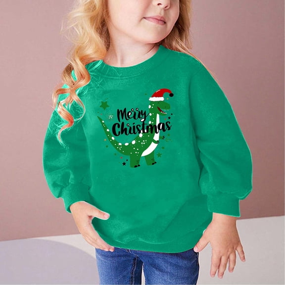 Bnwani Christmas Boys Sweatshirts Winter Long Sleeve Cotton Print Green Size 2-3t