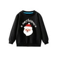 thumbnail image 1 of Bnwani Christmas Long Sleeve Toddler Shirt Cotton Black Crew Neck Casual Printed Tops 12-24 Momths, 1 of 2