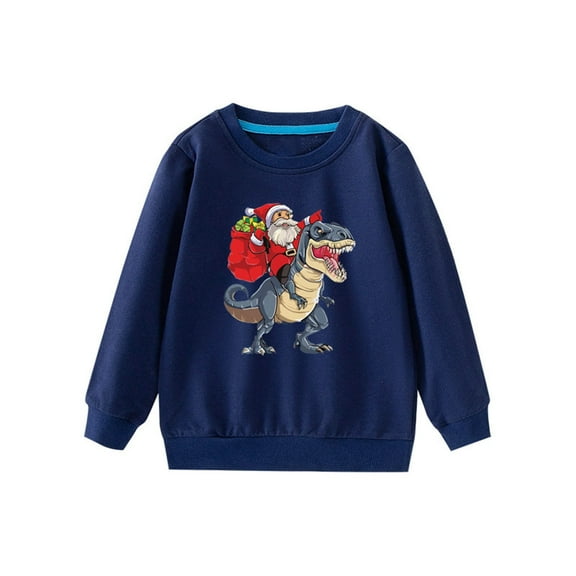 Bnwani Christmas Long Sleeve Toddler Shirt Cotton Crew Neck Casual Printed Tops 12-24 Momths